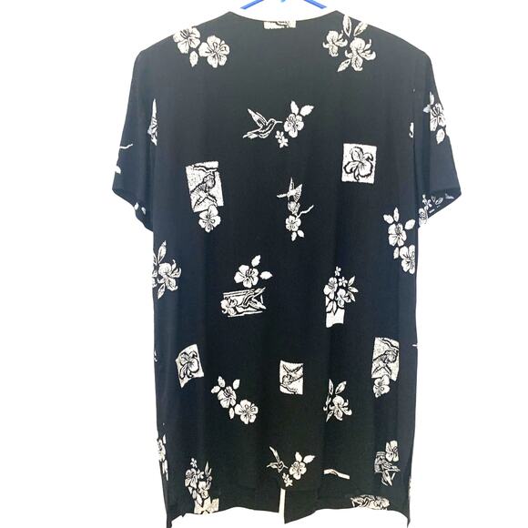 John Roberts 90s Black Dress & Long Jacket 18W Petite  Shift Open Front 2Pc Set - Picture 5 of 12